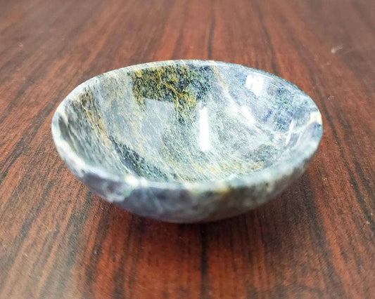 Blue Aventurine Gemstone Bowl 2" Diameter x 0.75" High -(App