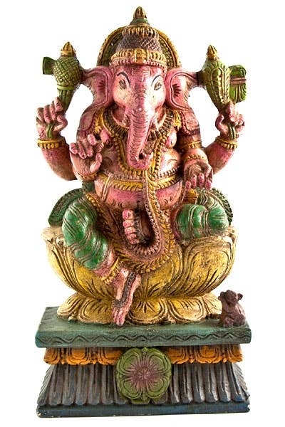 Lord Ganesh Wooden Statue Antique - 18"H_8