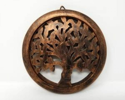 Tree of Life Wooden Wall Hanging Antique Copper finish 6"