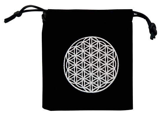 6 Pieces Flower of Life Drawstring Velvet Bag