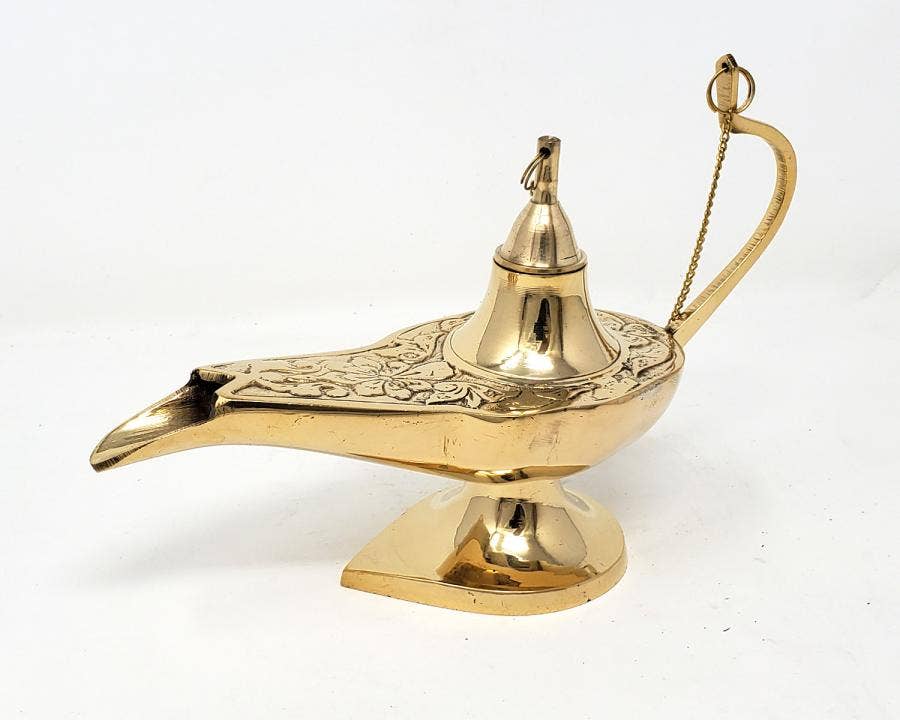 Aladdin Lamp Solid Brass 8" (Genie Lamp)