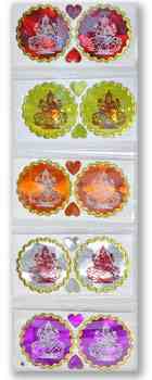 Goddess Laxmi In Multicolor Sticker - 2"D (10 Per Pack)