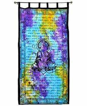 Lord Ganesh Curtain (Tie Dye) - 44"x88"