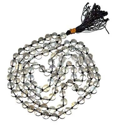 Crystal Quartz Knotted Prayer Mala - 8mm