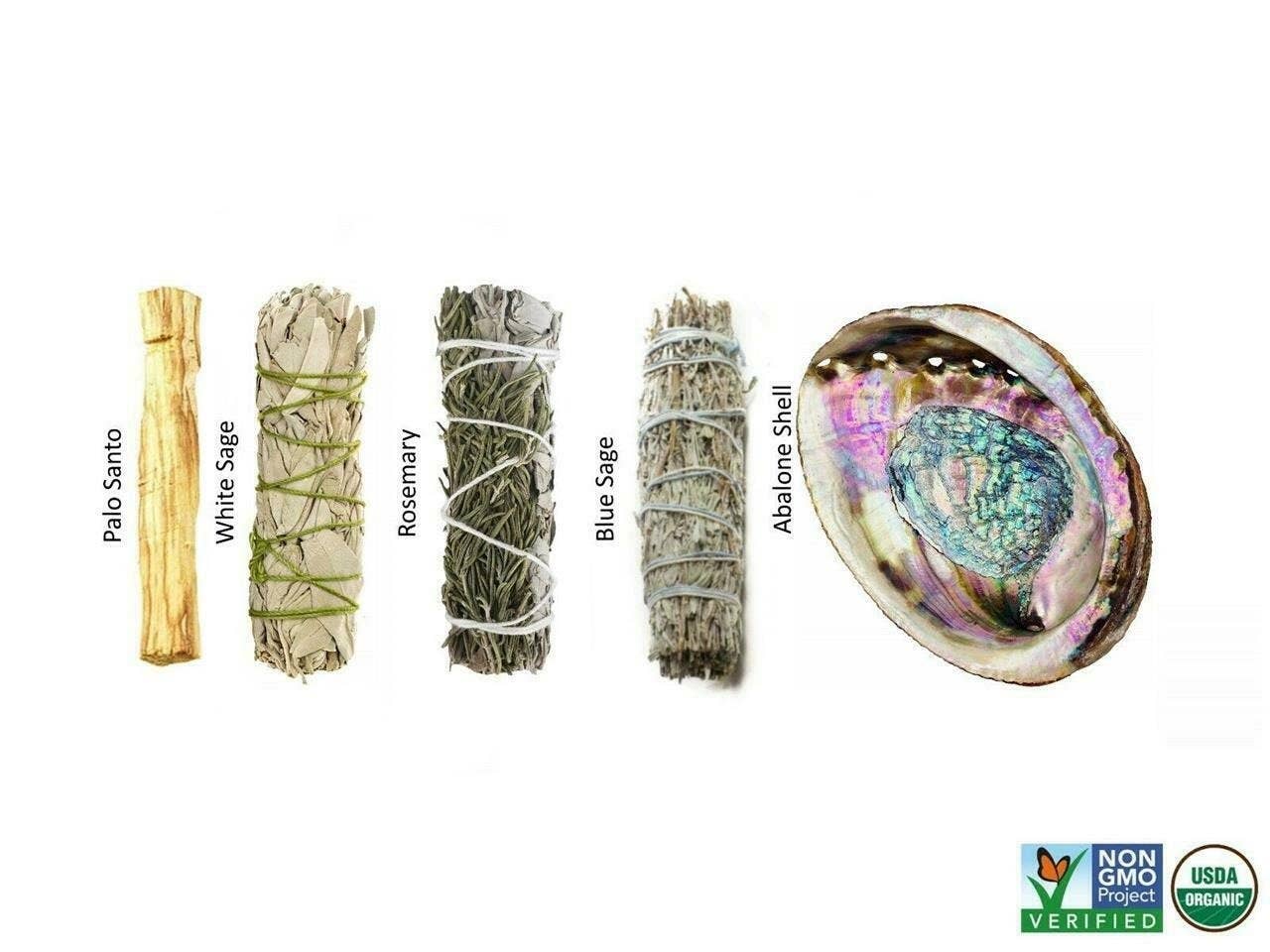 BESTSELLER KIT White Sage Stick, Blue Sage, Rosemary, Palo Santo