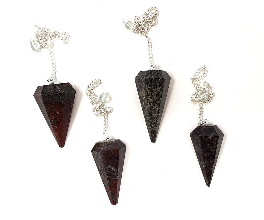 Dragon Blood Gemstone Pendulum with Chain ( 4PACK )