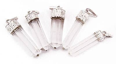 5 Pieces Crystal Quartz Pencil Point Pendant Set - 1.5"L