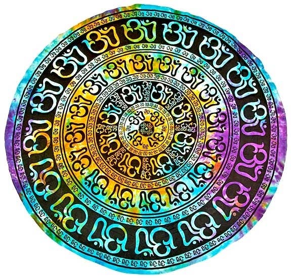 Om Chakra Tapestry (Tie Dye) - 60" Round