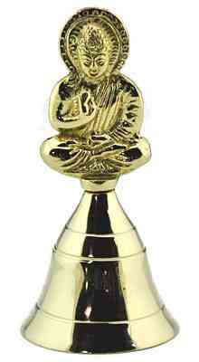 2 Pieces Buddha Brass Altar Bell - 4"H