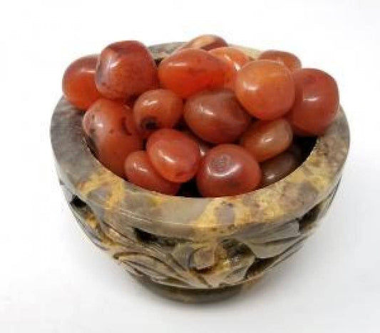 Carnelian Tumbled Stone 1 Lb (Genuine Polished Gemstone)