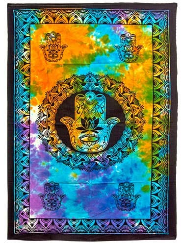 Hand of Fatima Hanging Tapestry (Tie Dye) - 30" x 45"