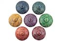 7 Pieces Floral Carved Chakra Color Burner in Lid Set - 3"D,