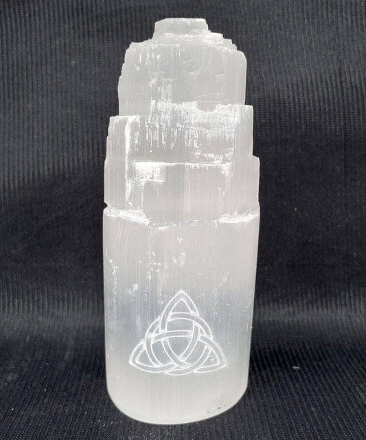 Triquetra Selenite Tower 4"