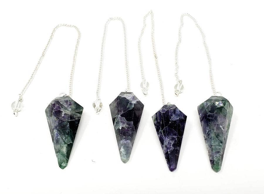 Multi Fluorite Pendulum with Chain (4PACK)