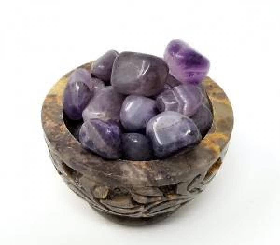 Amethyst Tumbled Stone 1 Lb (Genuine Polished Gemstone)