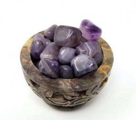 Amethyst Tumbled Stone 1 Lb (Genuine Polished Gemstone)