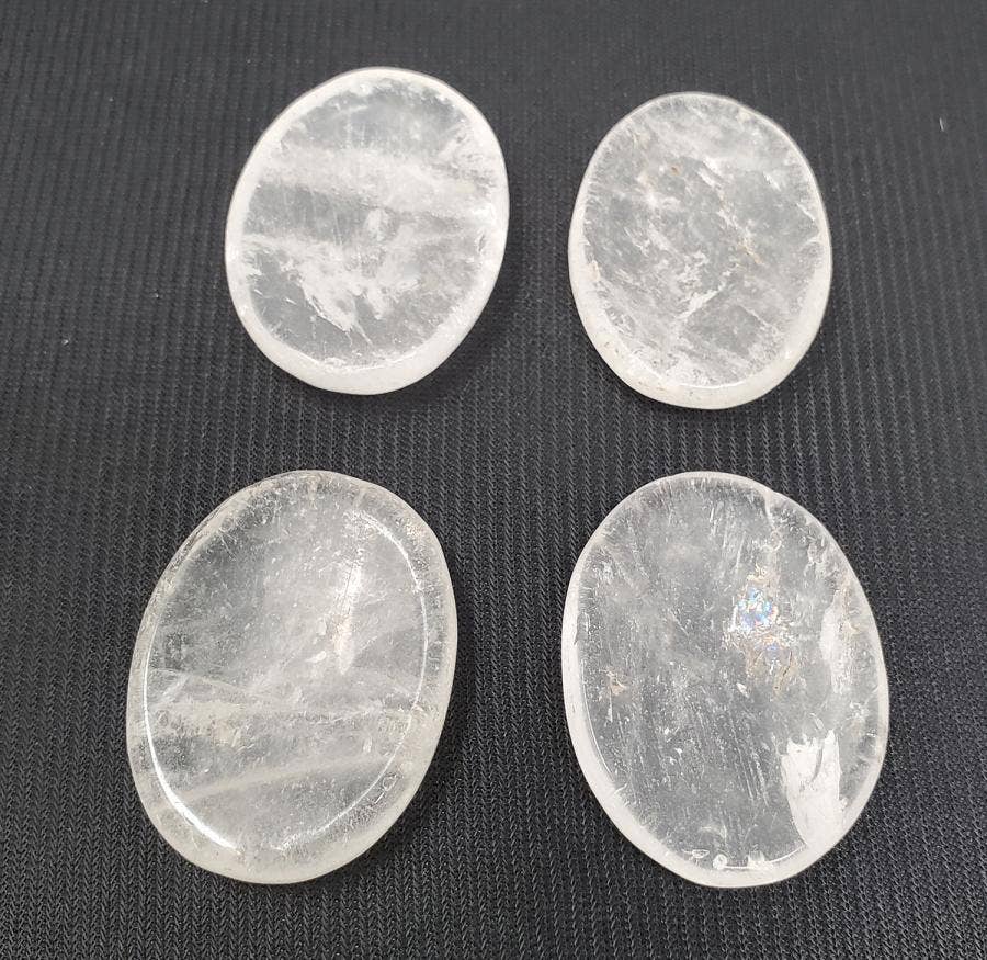 Worry Gemstone - Crystal Quartz Oval Stones (4 Pack) 1-1.5"L