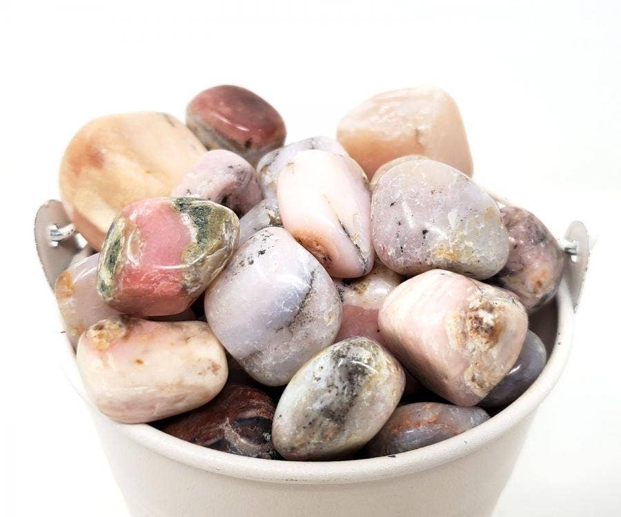 PINK OPAL Tumbled Stone 1 Lb (Genuine Polished Gemstone)