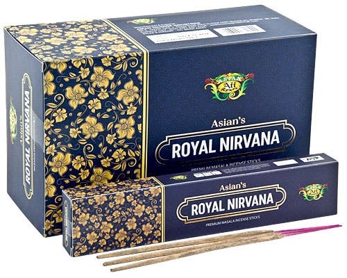 Royal Nirvana Incense - 15 Sticks Pack (12 Packs Per Box)