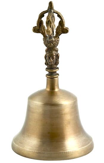 Tibetan Bell Plain Honey Finish - 6.5"H