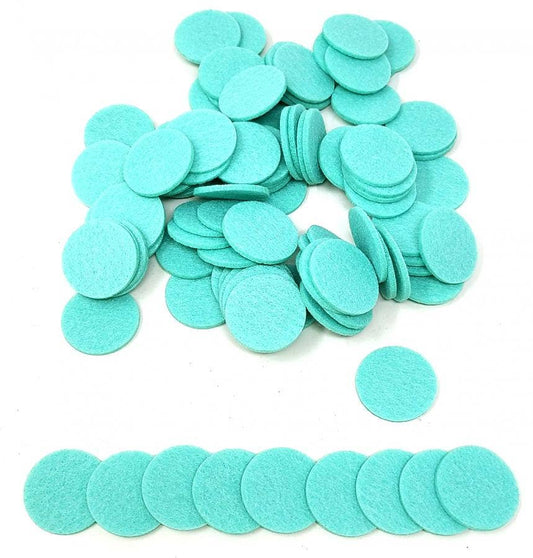 Medium Turquoise Essential Oil Felt Pads - 100 Pcs Replaceme