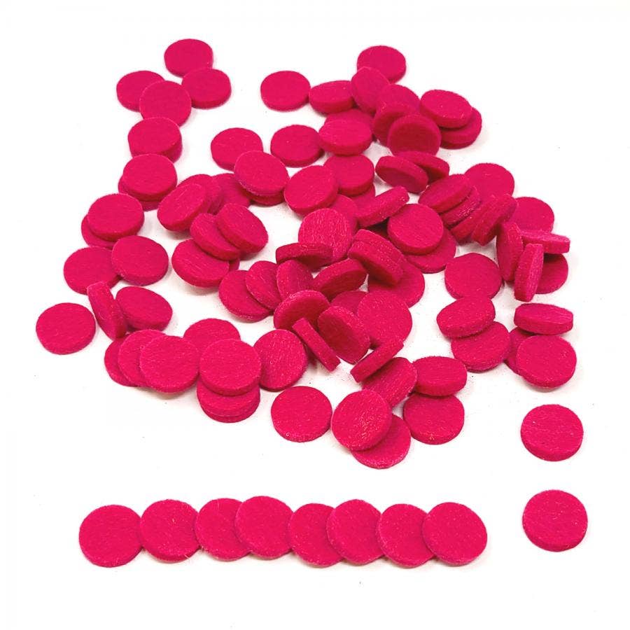 Small Magenta Essential Oil Felt Pads - 100 Pcs Replacement