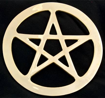 Pentacle Altar Tile in Brass - 6"D