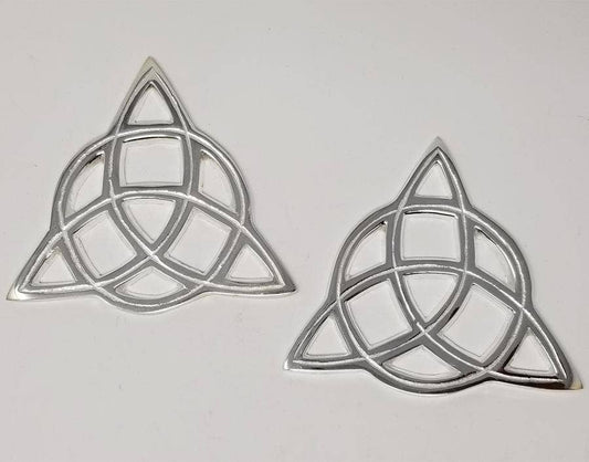 Triquetra Open Cut Altar Tile Silver Plated over Solid Brass