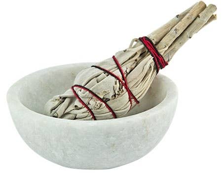 White Marble Bowl Burner - 1.5"H, 4"D