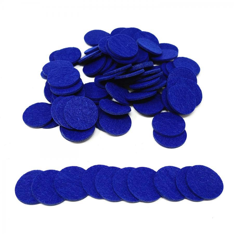 Medium Blue Essential Oil Felt Pads - 100 Pcs Replacement