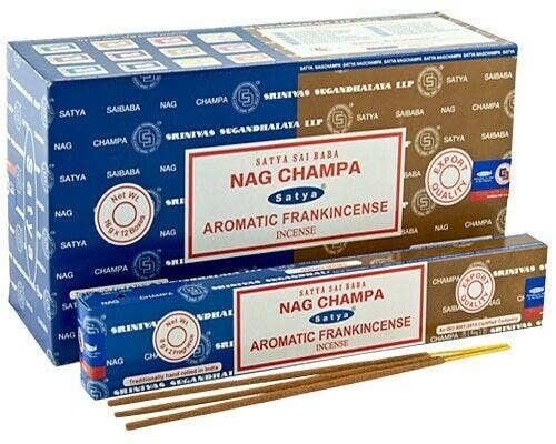 Satya Nag Champa Aroma  Incense - 15 Sticks Pack (12 Packs Per Box) US Seller