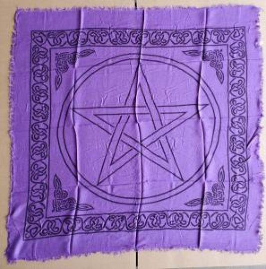 Pentagram Altar Cloth 36x36" Purple/Black