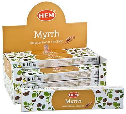 Hem Myrrh Incense - 15 Gram Pack (12 Packs Per Box)