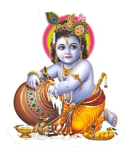 Baby Krishna Sticker - 4.5" x 5.5" (10 Per Pack)