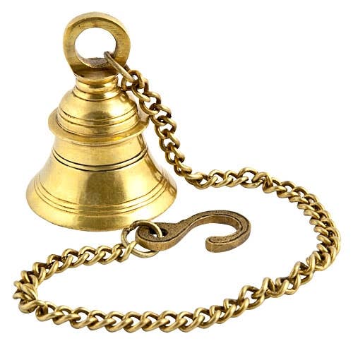 Brass Temple Bell - 2.75"H, 3.75"D (21"L)