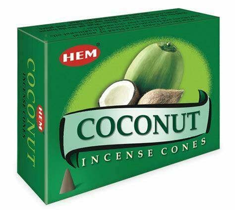 Coconut Hem Incense Cones Bulk Wholesale 1 Box 120 Cones