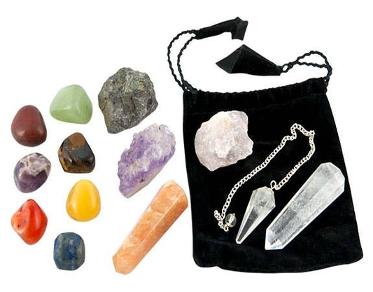 Chakra Healing Stones Kit in Velvet Pouch