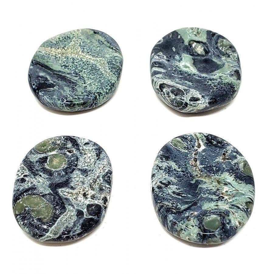 Worry Gemstone - Kambaba Jasper Oval Stones (4 Pack) 1-1.5"