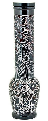 Lord Ganesh Incense Tower in Black - 12"H