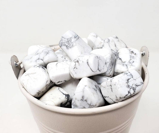 HOWLITE Tumbled Stone 1 Lb (Genuine Polished Gemstone)