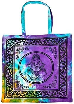 Lord Ganesh Tote Bag (Tie Dye) - 18" x 18"