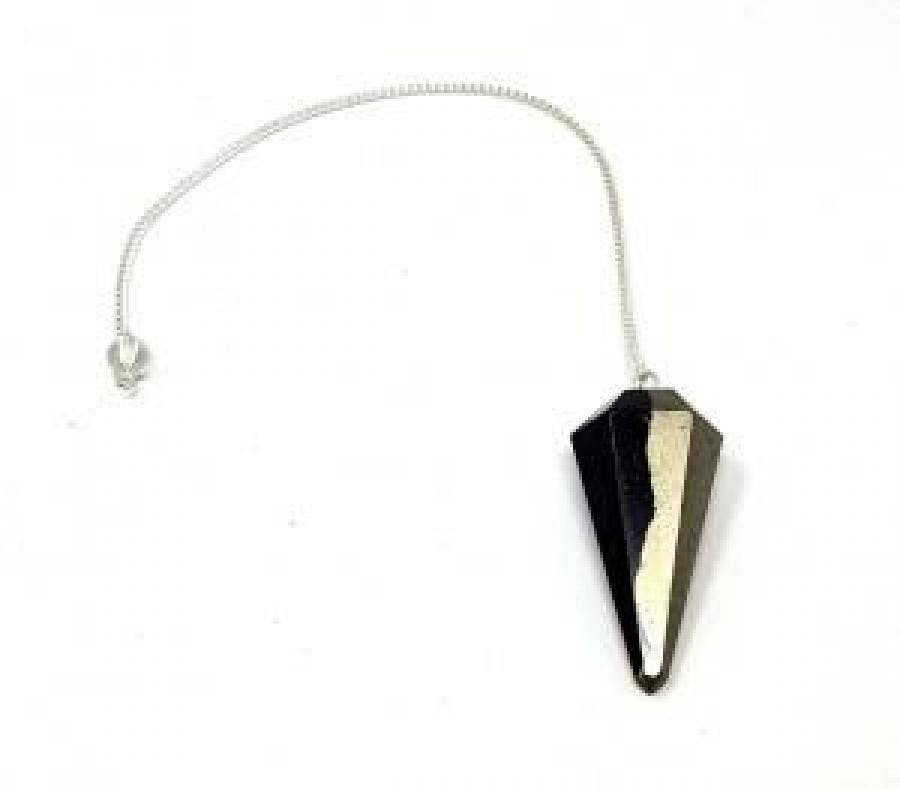 Pyrite Gemstone Pendulum with Chain (4PACK)