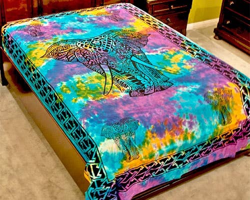 Celtic Elephant Tapestry (Tie Dye) - 72" x 108"