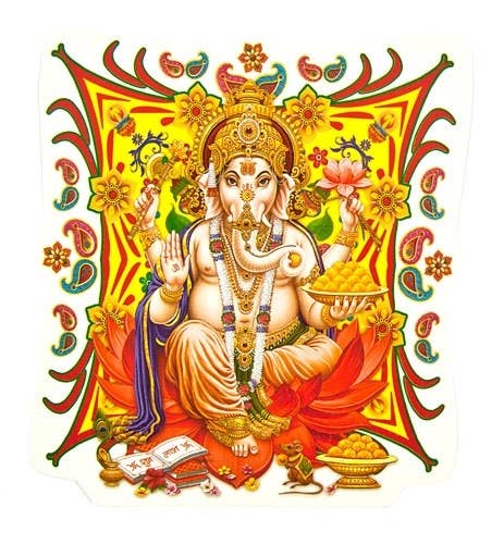 Lord Ganesh Sticker - 4.75" x 5.5" (10 Per Pack)