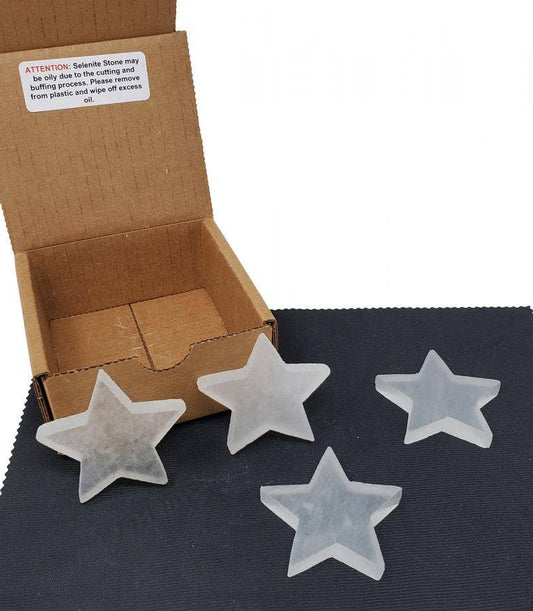 Selenite Star 2.5"-3" (4 pack)