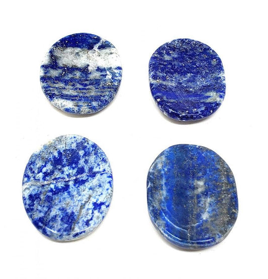 Worry Gemstone -Lapis Lazuli Oval Stones (4 Pack) 1-1.5"L