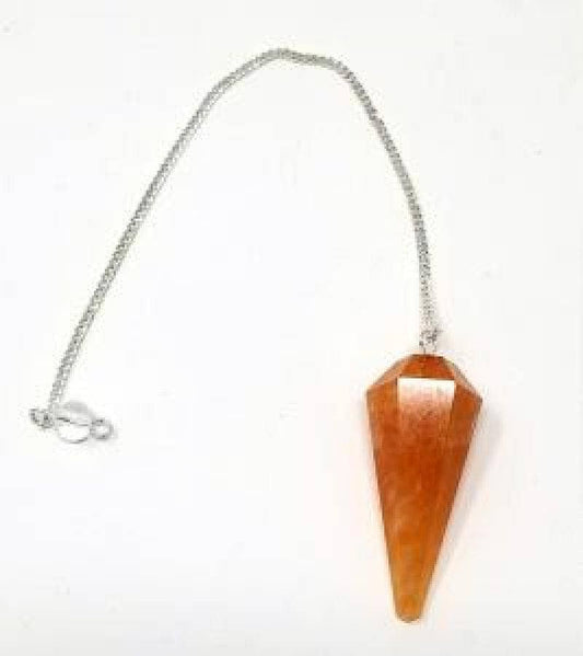 Red Aventurine Gemstone Pendulum with Chain (4PACK)