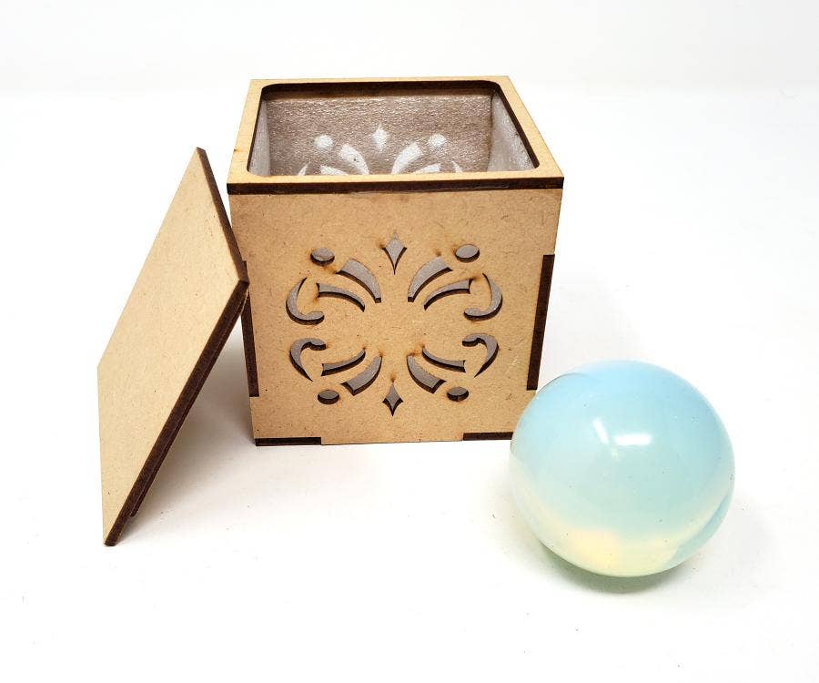 40-55mm OPALITE Gemstone Sphere with wooden Box