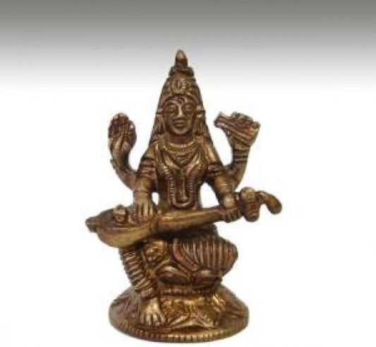 Goddess Saraswati 3"H Bronze Finish