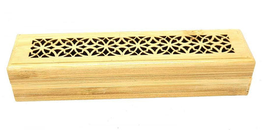 Small Size- Natural Finish Wood Incense Box Burner